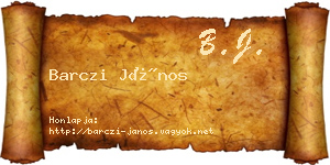 Barczi János névjegykártya