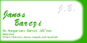 janos barczi business card